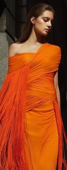 Txema Yeste, Orange Outfit, Vogue Spain, Orange Dress, Looks Style, Beautiful Gowns