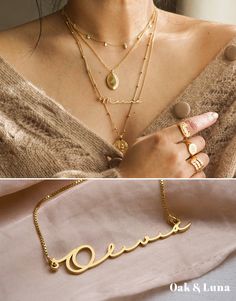 Definitely our best-seller. Shop now for free delivery and free gift box with every order! Jewelry Posing, Posing Aesthetic, Luna Fashion, Name Necklace Silver, Bracelets Ideas, Teddy Dog, Necklace Ideas, Fashion And Beauty Tips, Girly Accessories