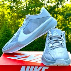 New With Box. Excellent Condition - 100% Authentic Nike Zoom Freak 5 Tb Color: White / Gray - White Size: Mens Us 10 | Womens Us 11.5 Includes A Nike Half-Box Without The Top Style: Dz2946-002 **I Welcome Fair Offers. Use The Offer Button And I Will Either Accept It Or Counter.** Thanks For Looking And Sharing Be Sure To Check Out My Closet For Other Athleisure And Activewear Products That You Can Bundle And Save!! New To Poshmark? Sign Up Today And Use Code Mopark922 To Get $10 Off Your First P Nike Gray Basketball Shoes With Boost Midsole, Gray Basketball Shoes With Air Max Cushioning, Nike Gray Mid-top Basketball Shoes, Gray Basketball Shoes For Light Sports With Non-slip Sole, Nike Gray Basketball Shoes With Cushioned Footbed, Gray Fade-resistant Basketball Shoes For Light Sports, Air Max Classic, Nike Air Max Tn, Nike Lunar