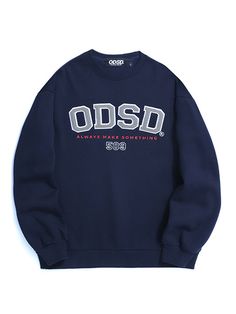 Editor's Notes ODD STUDIO's basic sweatshirt with embroidered logo can be a fashionable item for various trendy casual stylings.- Simple and basic style- Embroidered ODSD logo- Stylish loose-fit- Durable fleeced fabric- Lightweight- Unisex daily point itemMeasurements(in.)1 (M) / 2 (L)- Shoulder : 24.41 in. / 25.2 in.- Chest : 23.62 in. / 24.8 in.- Total length : 26.77 in. / 27.95 in.- Sleeve : 21.26 in. / 22.05 in.Composition & Care- Cotton 100%- Hand wash recommended- Wash with cold w Fall Streetwear Sweater With Letter Embroidery, Casual Embroidered Logo Sweater For Streetwear, Casual Sweater With Embroidered Logo For Streetwear, Casual Streetwear Sweater With Embroidered Logo, Navy Cotton Sweatshirt For College, Navy Cotton College Sweatshirt, Navy Cotton Sweatshirt With Logo Print, Crew Neck Sweater With Embroidered Logo For Streetwear, Crew Neck Streetwear Sweater With Embroidered Logo