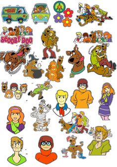 cartoon character stickers are shown in this image