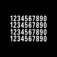 the numbers are white on a black background