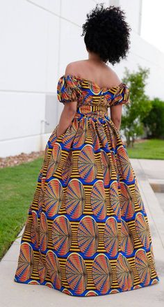 Ankara dress women African ankara maxi off shoulder Dress Ankara print/ African dress Full length Af Summer Maxi Dress In Ankara Fabric With Short Sleeves, African Party Dresses, Dress Ankara, Ankara Dress Styles, African Inspired Clothing, Dress African, Ankara Print, African Ankara, Ankara Dress