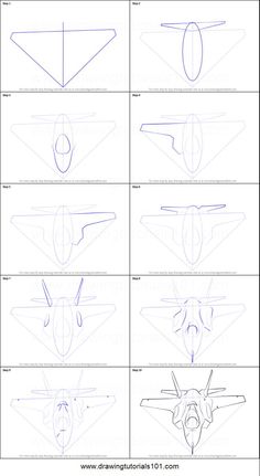 how to draw an airplane step by step