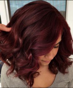 Dark Maroon Hair, Deep Burgundy Hair Color, Burgundy Hair With Highlights, Deep Burgundy Hair, Red Burgundy Hair Color, Burgundy Red Hair, Dark Burgundy Hair, Burgundy Hair Dye, Wine Hair Color