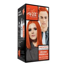 Original Complete Kit with Bleach and Semi-Permanent Hair Color – Orange Fireballs Midnight Hair, Orange Hair Color, Splat Hair Color, Hair Dye Shades, Dyed Hair Care, Dyed Hair Ombre, Hair Color Orange, Temporary Hair Dye, Color Streaks