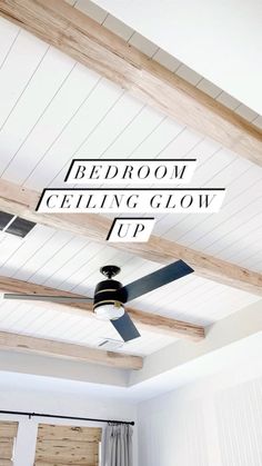 a ceiling fan with the words bedroom ceiling ceiling up above it