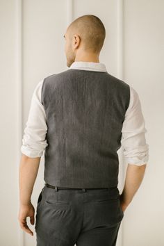 "Linen Men's Waistcoat, Rustic Wedding Outfit For Groom, Boho Suit Vest Every item is handmade to order and to your personal body measurements (made to measure). DESCRIPTION: -Linen vest -All button down -Fitted -Three pockets -The front of the vest- double layer -Handcrafted WE WORK ETHICALLY. Every linen garment is handmade to order using the body measurements of the individual customer. No factory use. Every creative and sewing task is fairly rewarded. SIZING: WE ARE HAPPY TO OFFER A TAILOR M Fitted Gray Tuxedo For Groom, Classic Fitted Vest For Groom, Fitted Wedding Vest, Classic Fitted Nehru Jacket For Groom, Classic Tailored Wedding Vest, Fitted Nehru Jacket For Groom, Lindy Hop Dress, Rustic Wedding Outfit, Linen Vest Mens