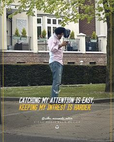 a man jumping in the air on top of a skateboard with a caption that reads catching my attention is easy, keeping my interest is harder