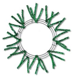 a circular frame made up of green plastic sticks with the center surrounded by smaller ones