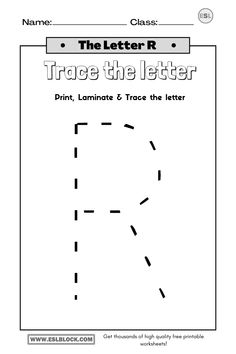 trace the letter worksheet