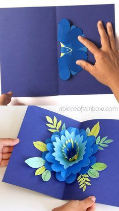 Prachtige bloemen kaart Pop Up Flower, Pop Up Flower Cards, Cricut Print And Cut, Happy Mother's Day Card, Celebrate Mom, Crafty Kids, Kraf Diy, Birthday Cards Diy