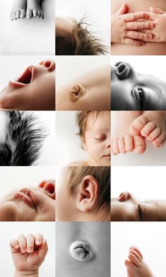 many different images of people with their hands on them and one is touching the ear