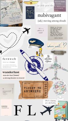 a collage of different types of travel related items and their names are shown in this image