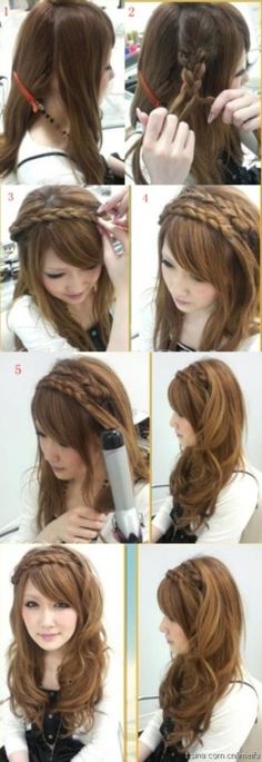 Yet again I wish my hair was long enough. Kawaii Hair Tutorial, Hair For School, Kawaii Hairstyles, Beautiful Braids, Skirt Maxi, Good Hair Day