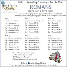 a poster with the bible's names and dates for romans, including two books