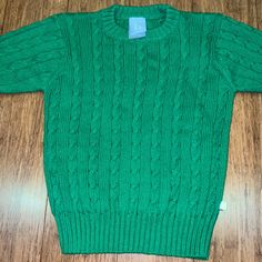 Bella Bliss Cotton Cable Knit Sweater; Green; Unisex; Size 8 Never Worn But No Tags! Flawless! Spring Green Cable Knit Tops, Green Cable Knit Cotton Top, Green Cable Knit Long Sleeve Tops, Green Cable Knit V-neck Sweater, Cotton Cable Knit Sweater, Cable Knit, Sweater Sizes, Crew Neck Sweater, Kids Shirts