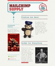 the website for mailchimp supply is shown with an image of a teddy bear