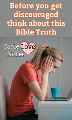 a woman sitting in front of a laptop computer with the caption before you get disguised think about this bible truth