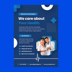 Flat hospital vertical poster template | Free Vector #Freepik #freevector #health-poster #clinic-poster #healthcare-poster #hospital-poster Poster Hospital, Healthcare Poster, Hospital Poster, Clinic Poster, Poster Template Free, Poster Idea, Health Poster, Health Care Services, Vertical Poster