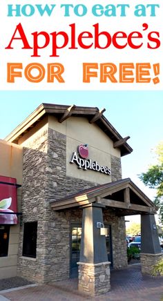 an applebee's store with the words how to eat at applebee's for free