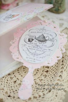 a close up of a paper doily on a table