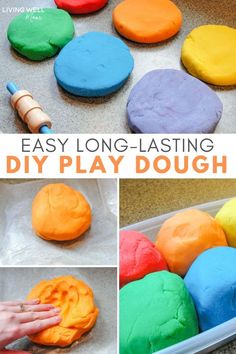 homemade play dough for kids to make with the help of an adult and toddler