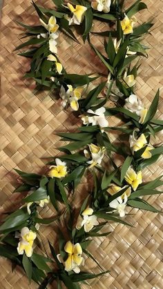 some flowers are laying on the floor next to each other