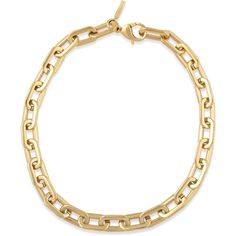 Add some edge to your neck party with this chunky link necklace. Perfect to layer or wear alone! 18k gold plated stainless steel 18" total length - can be shortened to desired length, Width: 1.2 cm. Lobster clasp Trendy Chokers, Bold Necklace, Chunky Chain Necklaces, Gold Necklace Layered, Rose Gold Necklace, Gold Filled Jewelry, Link Necklace, Silver Roses, Silver Rose Gold