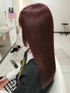 Reddish Brown Hair Asian, Cinnamon Red Hair, Medium Brown Hair Color, Mahogany Hair, Red Hair Looks, Girl Hair Colors, Hair Style Korea