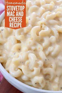 macaroni and cheese in bowl Creamy Homemade Mac And Cheese, Stovetop Mac And Cheese Recipe, Easy Mac N Cheese Recipe, Cheesy Pasta Recipes, Cheesy Appetizer, Stovetop Mac And Cheese, Easy Mac And Cheese, Cooked Pasta, Mac Cheese Recipes