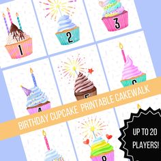 birthday cupcake printable cakewalk for up to 20 players