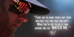 a man wearing sunglasses and a hat with a quote on the side that says, there are so many people out there who will tell you that you can t