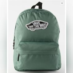 Vans Realm Backpack *Nwt* Color: Duck Green Sku: Vn0a3u16yqw Dimensions: 16.75 X 12.75 X 4.75 Inches H. W. D. Vans Backpack, Vans Bags, Vans Green, Duck Green, Green Vans, Mens Vans, School Backpacks, The Wall, Back To School