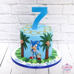 7th Birthday Cake Boys, Sonic The Hedgehog Birthday Cake, Hedgehog Birthday Cake, Sonic The Hedgehog Cake, Sonic Cake, Hedgehog Cake