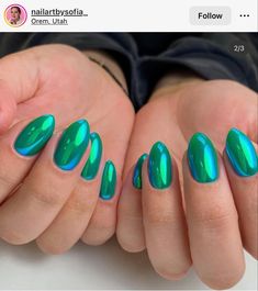 Summer Chrome Nails, Light Blue Chrome, College Nails, Chrome Nail Designs, Nail Designs For Summer, Blue Chrome Nails, Classy Looks, Blue Chrome, Poolside Party