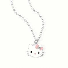 Hello Kitty Necklace Silver Chain Hello Kitty Charm W/ Rhinestone Purrfect Gift For Sanrio Fan! Will Include Gift Pouch Hello Kitty White Necklace For Gift, Cute White Hello Kitty Jewelry, Affordable White Hello Kitty Necklace, White Hello Kitty Necklace For Gift, Cute White Jewelry With Cat Design, White Hello Kitty Necklace Gift, Cute White Cat Design Jewelry, Sanrio Necklace, Hello Kitty Clothes Necklaces