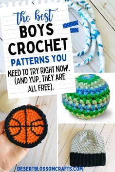 Crochet for Boys - 7 Free Crochet Patterns You Need! Crochet Baby Gifts Boy, Boys Crochet Hat Pattern, Baby Boy Crochet Ideas, Crochet Toys For Boys, Crochet Projects For Boys, Crochet Ideas For Boys, Crochet Gifts For Boys, Crochet Gifts For Men, Crochet Boys