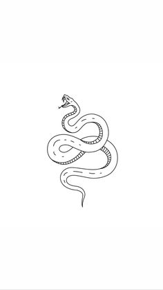 a black and white drawing of a snake