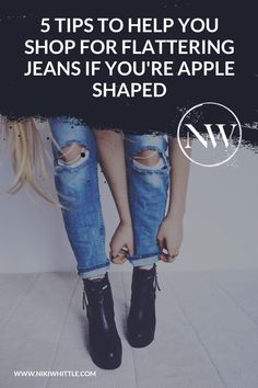 If you struggle to find jeans to fit your apple shape this article will   give you 5 tips for buying jeans that fit and create curves, share the   key things to look for in jeans that flatter a lollypop shape, and show   you the most flattering jeans for apple shaped women #jeans #denim   #appleshape #lollypop #bodyshape #bodytype #flattering #shoppingtips   #bodyshapes