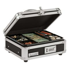 an open briefcase filled with lots of money