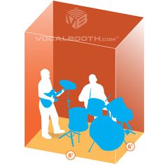 an image of two people playing drums in front of a box with the word voda booth on it