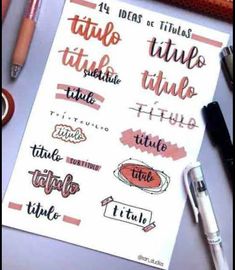 Dificuldade: Médio Lettering Notes, Bubble Letters Alphabet, Stationery Pal, Bubble Drawing, Title Ideas, Unique Lettering, Bullet Journal Font