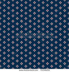 a blue and white knitted background with red, white and blue designs