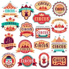 Circus Emblems Carnival Logo Design, Circus Vbs, Carnival Illustration, Circus Stickers, Carnival Poster, Carnival Show, Circus Tickets, Circus Illustration, Retro Paper