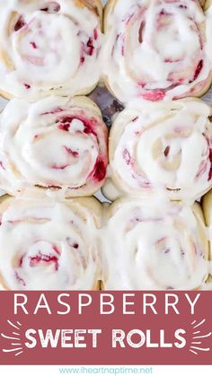 raspberry sweet rolls with icing on top