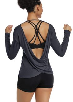 PRICES MAY VARY. Lightweight and soft Modal fabric, skin-friendly, breathable, great for sports. Open Cross back design shows your beautiful back,Layers easily and gives you room to breathe,perfect for workout and yoga sports Occasion: casual outtings, yoga workout clothes, perfect for everyday wear, sports, travel, beach, casual daily wear,holiday, leisure, basic. Machine washable,easy to care,The clothes will be more supple after washing NOTICE: Please Check the Size Chart in the Description B Yoga Workout Clothes, Long Sleeve Workout Shirt, Expensive Clothes, Long Sleeve Workout, Sports Travel, Beach Casual, Yoga Workout, Travel Beach, Yoga Shirts