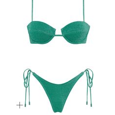 Bottoms Only! New With Tag Emerald Green Tie Cheeky Bottoms Swimwear Green, Triangle Bathing Suit, Triangle Swimsuit, Swimwear Bottoms