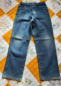 "90s - RUSTLER - STRIGHT-CUT MEDIUM WASH JEANS: - Rustler brand - Perfectly worn in - Medium wash - High waisted - Straight- or boot-cut - Button + zipper closure - 2 pockets @ front + 2 pockets @ back - Made in Mexico MEASUREMENTS: Waist: 13 1/2\" (please double) Hips: 17 1/2\" (please double) Rise: 12 1/2\" Inseam: 27 1/2\" Length: 38\" Marked a size 16 Regular WOULD BEST FIT A SIZE SMALL CONDITION: Overall, great, worn-in conditionwear @ knees, bottom/backs of legs + bottoms of leg hems (see photos).  PLEASE REACH OUT WITH ANY QUESTIONS YOU MAY HAVE. I'M HAPPY TO HELP! ALSO, FEEL FREE TO CHECK OUT MY SHOP'S POLICIES. ITEMS WILL BE CAREFULLY + LOVINGLY PACKAGED + SHIPPED.  I DO NOT ACCEPT RETURNS OR EXCHANGES. ALL SALES ARE FINAL, THANK YOU." Medium Wash Jeans, Womens Jeans, Washed Jeans, Wash Jeans, Boot Cut, Size 16, I Shop, Overalls, Women Jeans