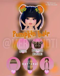 Pumpkin Hair, Aesthetic Roblox Royale High Outfits, Baddie Outfits Ideas, Dress Hairstyles, Theme Halloween, Game Dresses, Roblox Codes